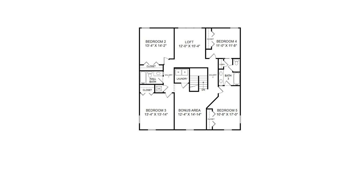 2D floor plan layout for the Wayfair II by Highland Homes of Florida in Sunridge Chase, Ruskin, FL (Image 4).