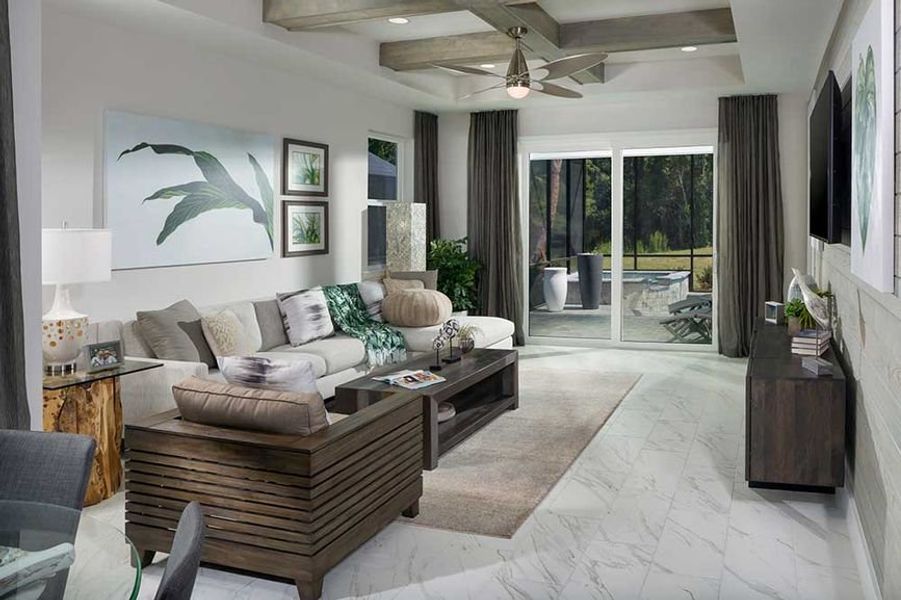 Representative furnished interior of a home built from the Jamaica by Minto Communities in Latitude Margaritaville Hilton Head, Hardeeville (Image 7).