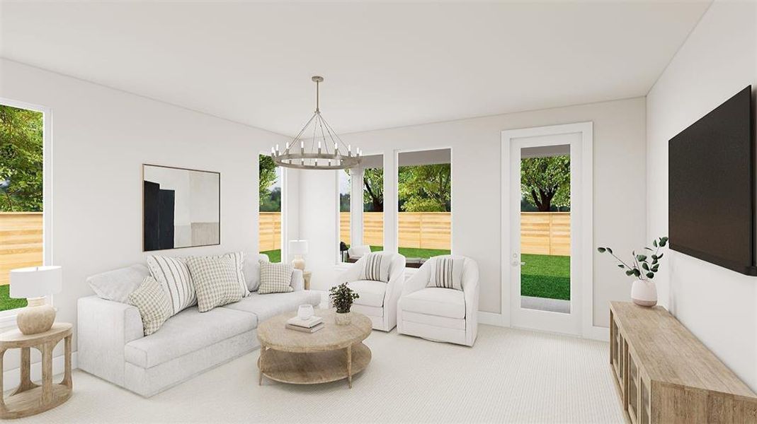 Furnished interior view inside a new home in Garden Collection at Union Park, Little Elm (Image 6).