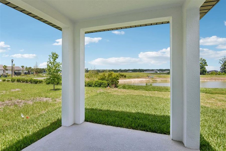 Exterior details and patio area of a home in Two Rivers - Classic Series, Zephyrhills (Image 23).