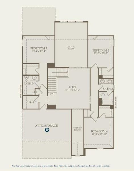 Pulte Homes, Hillsboro/LS201 floor plan second level Pulte Homes, Hillsboro/LS201 floor plan second level