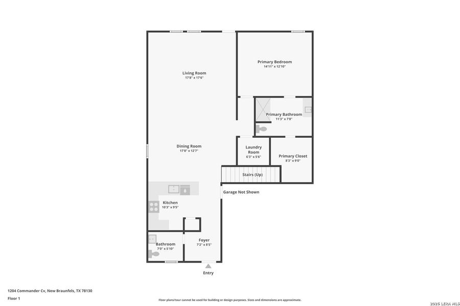 2D floor plan layout of this home in Sky Ranch, New Braunfels, TX (Image 5).