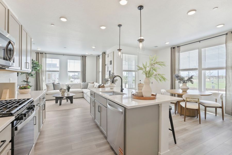 Representative furnished interior of a home built from the Novella Four by Brookfield Residential in Barefoot, Firestone (Image 7).