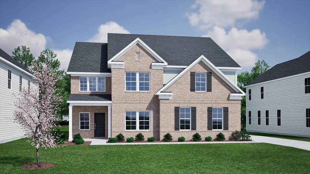 Representative exterior photo of a completed home built from the Warwick II - Vanguard Collection by Mungo Homes in Scotts Hill Village, Wilmington, NC (Image 24).