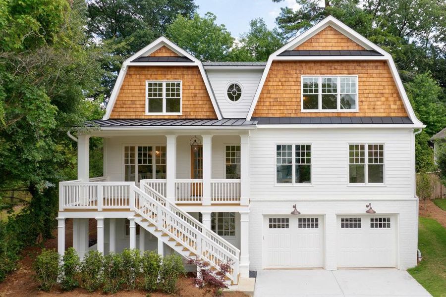 Front exterior of a new home in , Brookhaven, GA, highlighting curb appeal (Image 27). Front exterior of a new home in , Brookhaven, GA, highlighting curb appeal (Image 27).