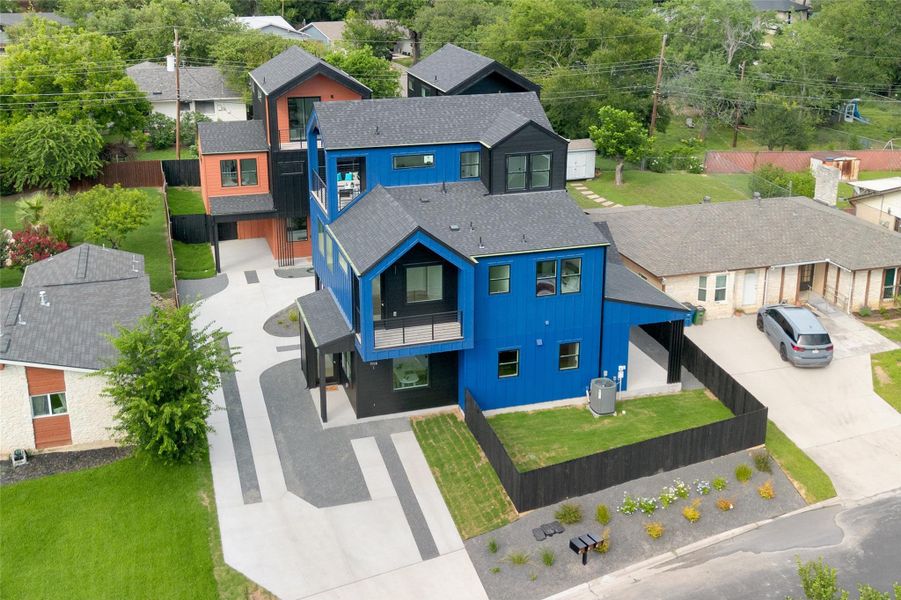 Front exterior of a new home in , Austin, TX, highlighting curb appeal (Image 24). Front exterior of a new home in , Austin, TX, highlighting curb appeal (Image 24).