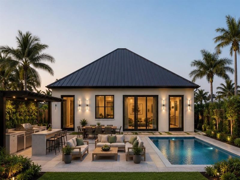 Exterior details and patio area of a home in , Port Charlotte (Image 2). Exterior details and patio area of a home in , Port Charlotte (Image 2).