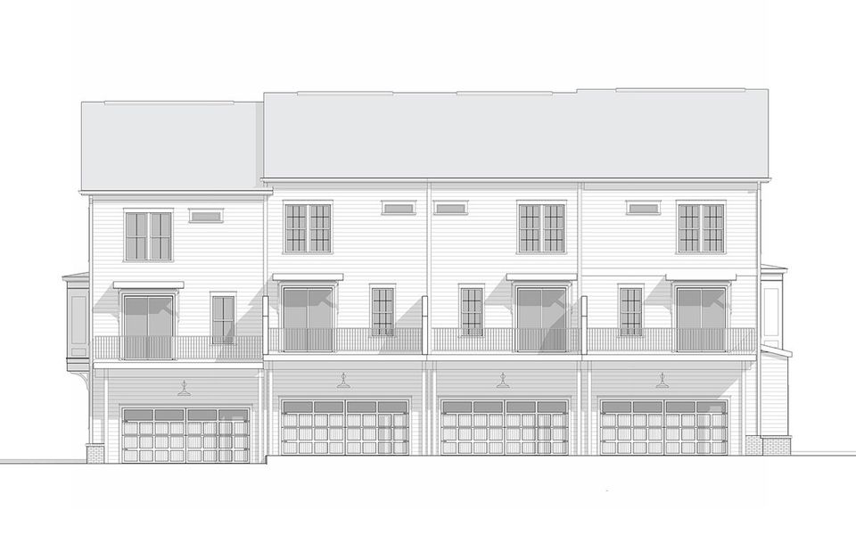 Homeite 320-323, Westbrook 22 and Highland 20 Townhomes Rear Elevation Homeite 320-323, Westbrook 22 and Highland 20 Townhomes Rear Elevation