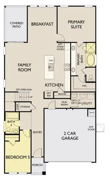 2D floor plan layout of this home in Patterson Ranch, Georgetown, TX (Image 5).