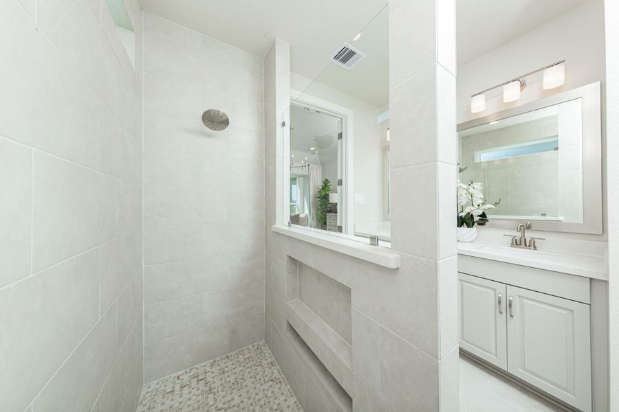 Primary Bathroom. Representative model home photos shown for illustrative purposes only. Actual home, features, and finishes may vary. Home is currently under construction.