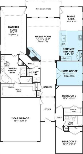 The Blakemore II floor plan by K. Hovnanian® Homes. 1st Floor shown. *Prices, plans, dimensions, features, specifications, materials, and availability of homes or communities are subject to change without notice or obligation.