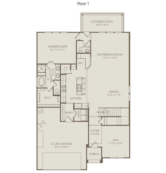 2D floor plan layout for the Rainier by Pulte Homes in Nopal Valley, San Antonio, TX (Image 4). 2D floor plan layout for the Rainier by Pulte Homes in Nopal Valley, San Antonio, TX (Image 4).