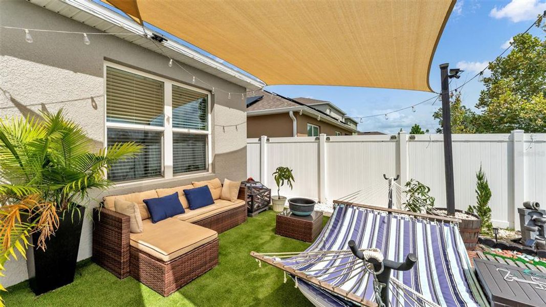Exterior details and patio area of a home in , Eagle Lake (Image 1).