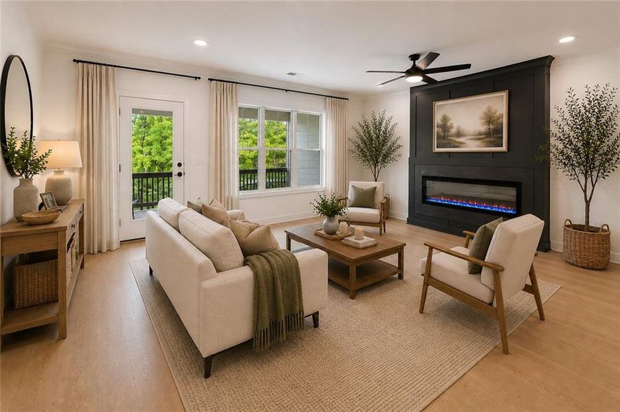Furnished interior view inside a new home in Townes at South Main, Kennesaw (Image 15). Furnished interior view inside a new home in Townes at South Main, Kennesaw (Image 15).