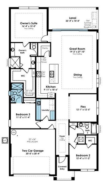 2D floor plan layout of this home in Cresswind at Lake Harris, Tavares, FL (Image 3). 2D floor plan layout of this home in Cresswind at Lake Harris, Tavares, FL (Image 3).