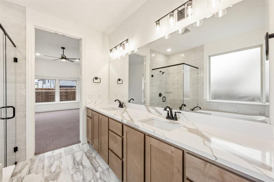 Furnished interior view inside a new home in Windsong Ranch Classic 61, Prosper (Image 15).