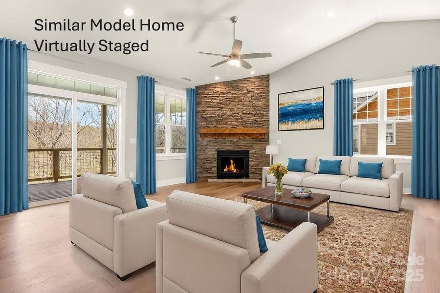 Vaulted Ceiling with gas fireplace Vaulted Ceiling with gas fireplace