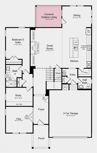 2D floor plan layout of this home in Dreycott, Lawrenceville, GA (Image 4).