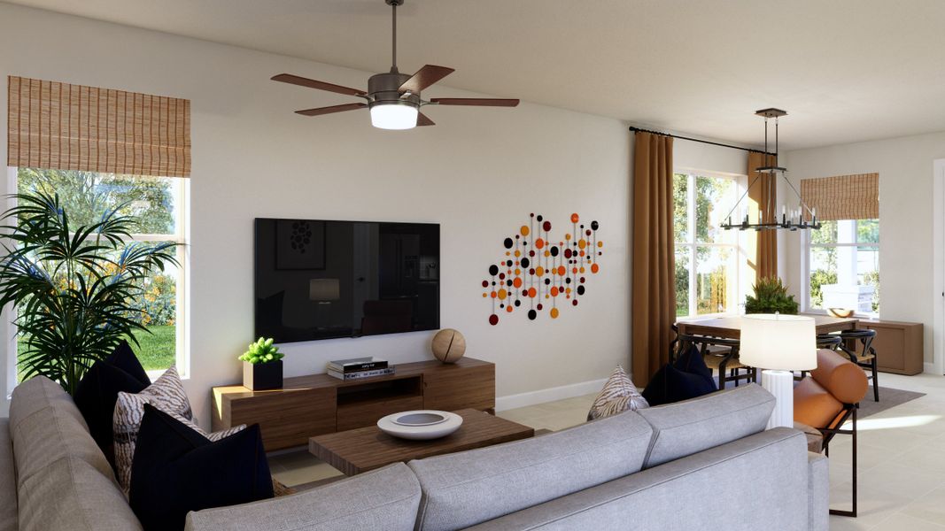 Representative furnished interior of a home built from the Splendor by Risewell Homes in Spring Walk at The Junction, Debary (Image 9).