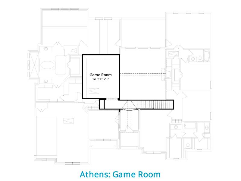 2D floor plan layout for the Athens by John Houston Homes in Springside Estates, undefined, TX (Image 7).