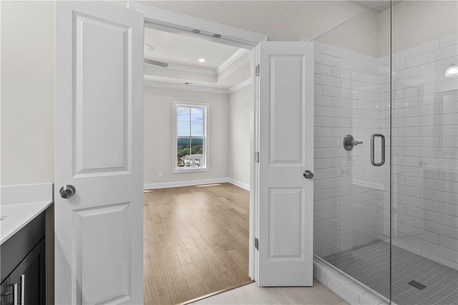 Furnished interior view inside a new home in Palisades Single Family, Cumming (Image 8).