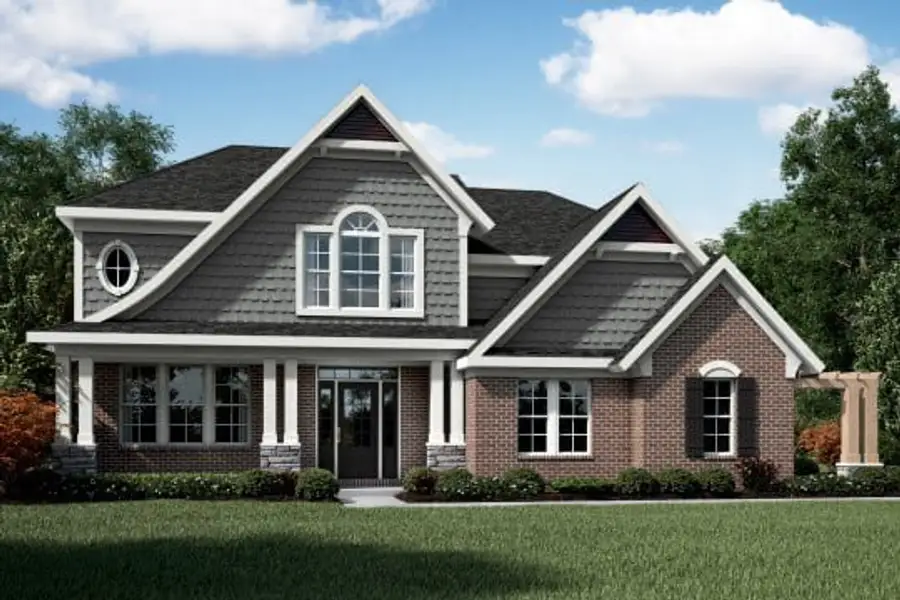 Representative exterior photo of a completed home built from the Clay by Fischer Homes in Twin Lakes, Hoschton, GA (Image 8).