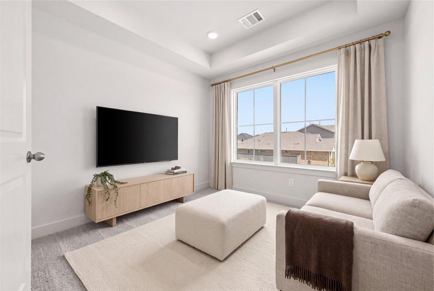 Virtually staged representative image; features, selections and colors may vary