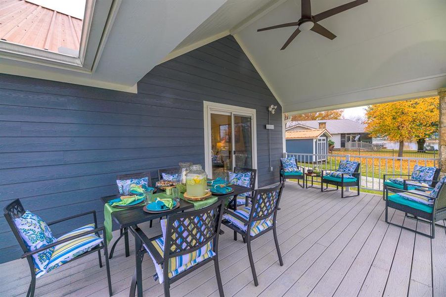 Exterior details and patio area of a home in , Graford (Image 16).