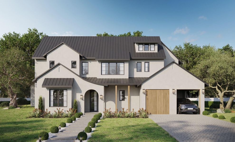 Front exterior of a new home in , Austin, TX, highlighting curb appeal (Image 2). Front exterior of a new home in , Austin, TX, highlighting curb appeal (Image 2).
