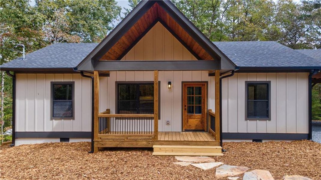 Exterior details and patio area of a home in , Ellijay (Image 35).