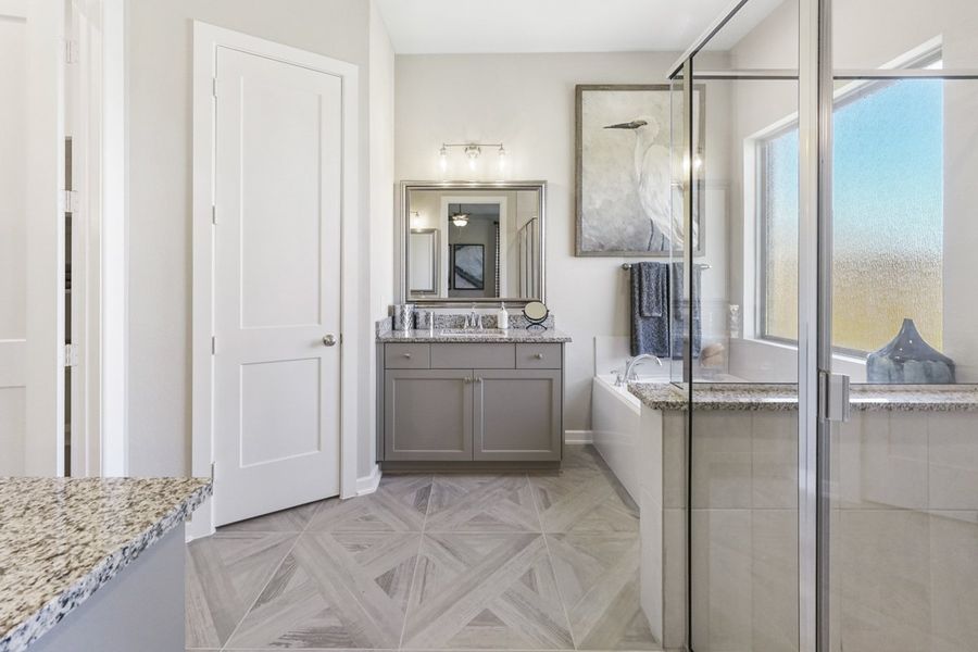 Furnished interior view inside a new home in Wood Leaf Reserve, Tomball (Image 33).