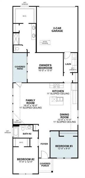 2D floor plan layout of this home in Tarrytown, Crowley, TX (Image 3).