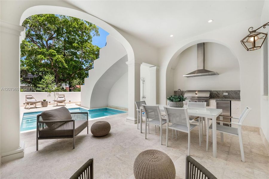 Exterior details and patio area of a home in , Coral Gables (Image 25).