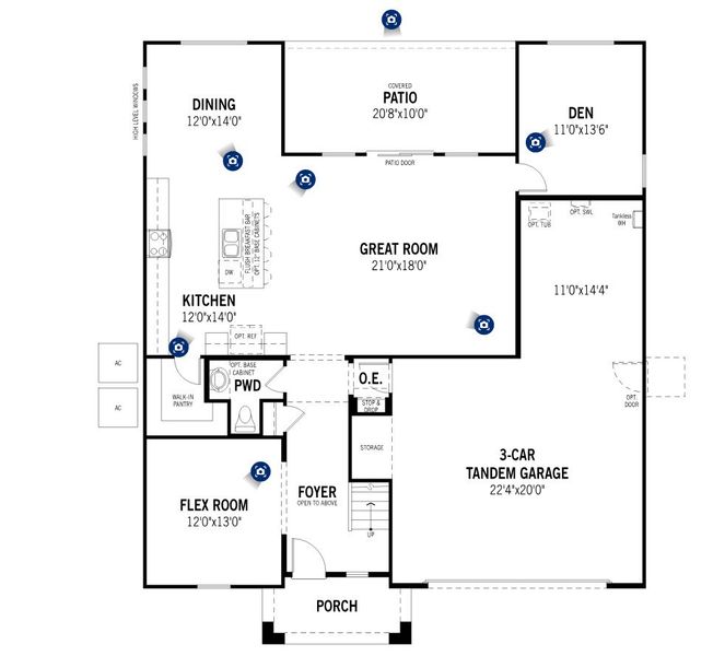 2D floor plan layout for the Revere by Mattamy Homes in Bella Vista Farms, San Tan Valley, AZ (Image 3). 2D floor plan layout for the Revere by Mattamy Homes in Bella Vista Farms, San Tan Valley, AZ (Image 3).