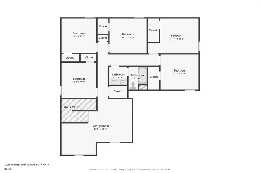2D floor plan layout of this home in Cypress Green, Hockley, TX (Image 4).