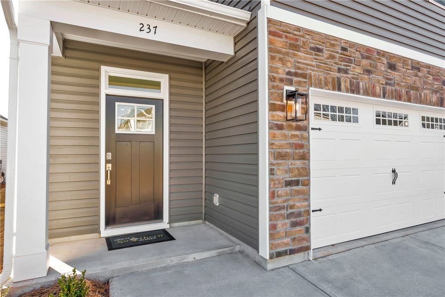 Exterior details and patio area of a home in Brownstone Park, Easley (Image 3).