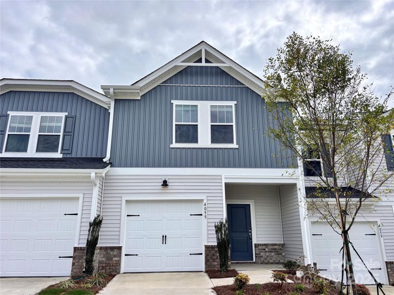 Front exterior of a new home in Galloway Ridge, Charlotte, NC, highlighting curb appeal (Image 1).