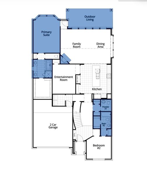 2D floor plan layout of this home in Monterra, Fate, TX (Image 4).