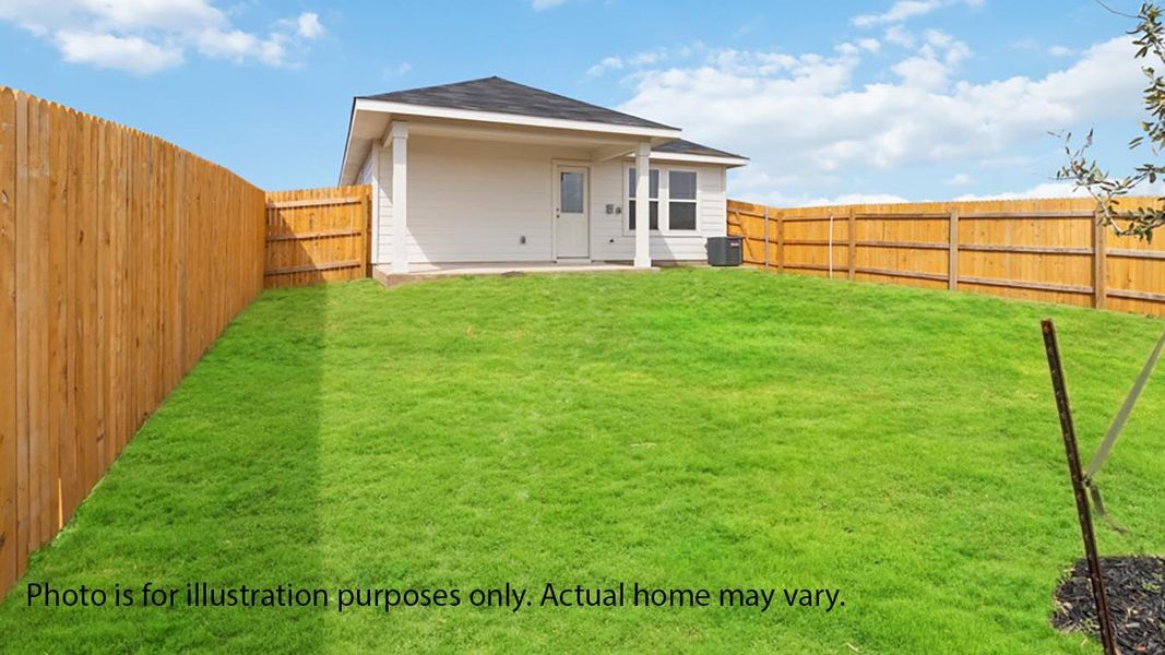 Exterior details and patio area of a home in Marigold, Kyle (Image 17). Exterior details and patio area of a home in Marigold, Kyle (Image 17).