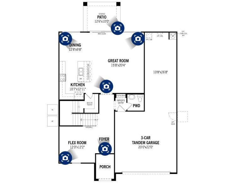 2D floor plan layout of this home in Tyler Ranch, Buckeye, AZ (Image 4).