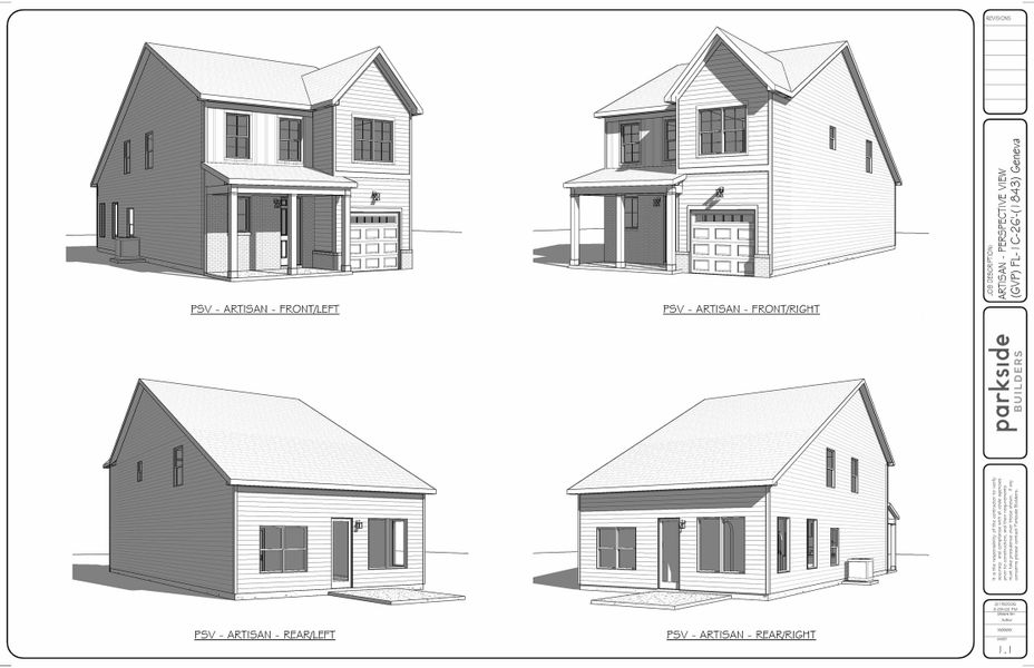 Representative rendering of the exterior for the Geneva by Parkside Builders (Image 3). Representative rendering of the exterior for the Geneva by Parkside Builders (Image 3).