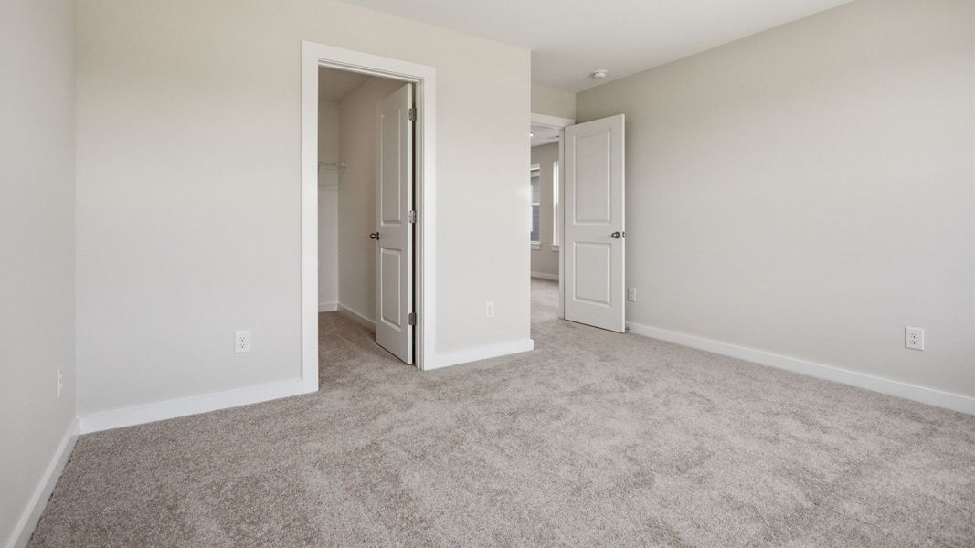 Bedroom with carpet and walk-in closet Bedroom with carpet and walk-in closet
