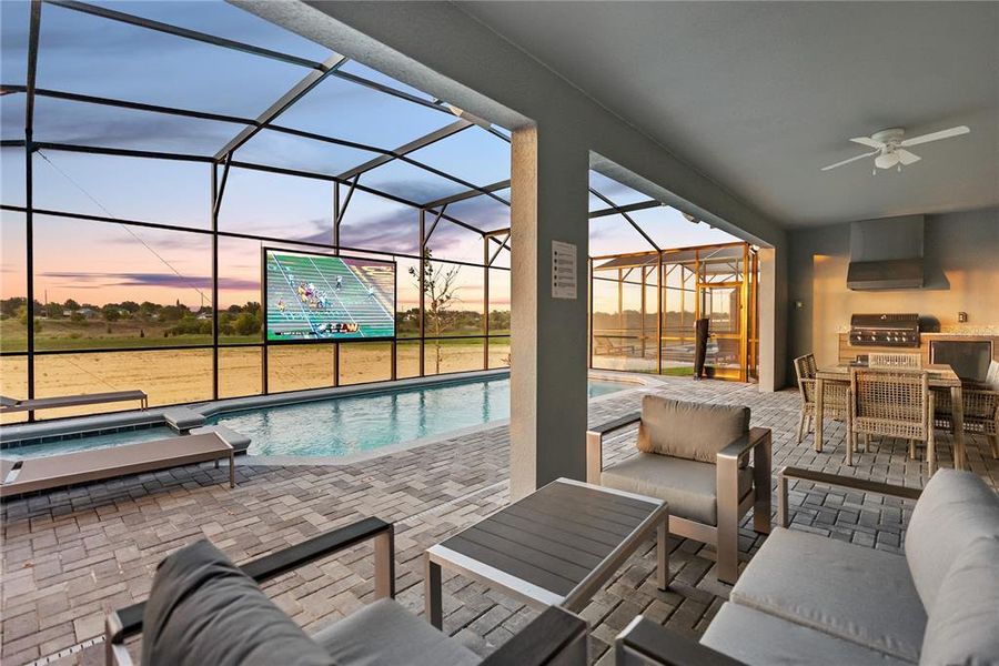 Exterior details and patio area of a home in Windsor Cay Resort, Clermont (Image 31). Exterior details and patio area of a home in Windsor Cay Resort, Clermont (Image 31).