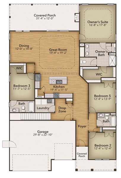 2D floor plan layout of this home in Traditions at Carolina Forest, Myrtle Beach, SC (Image 3). 2D floor plan layout of this home in Traditions at Carolina Forest, Myrtle Beach, SC (Image 3).
