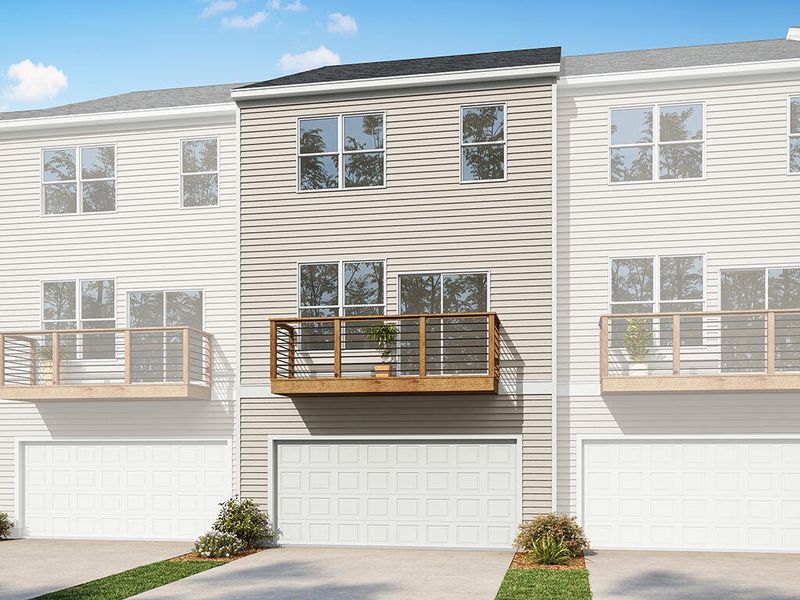 Representative exterior details of a home built from the Turner by Eastwood Homes in 40 at White Oak Townhomes, Garner (Image 4).