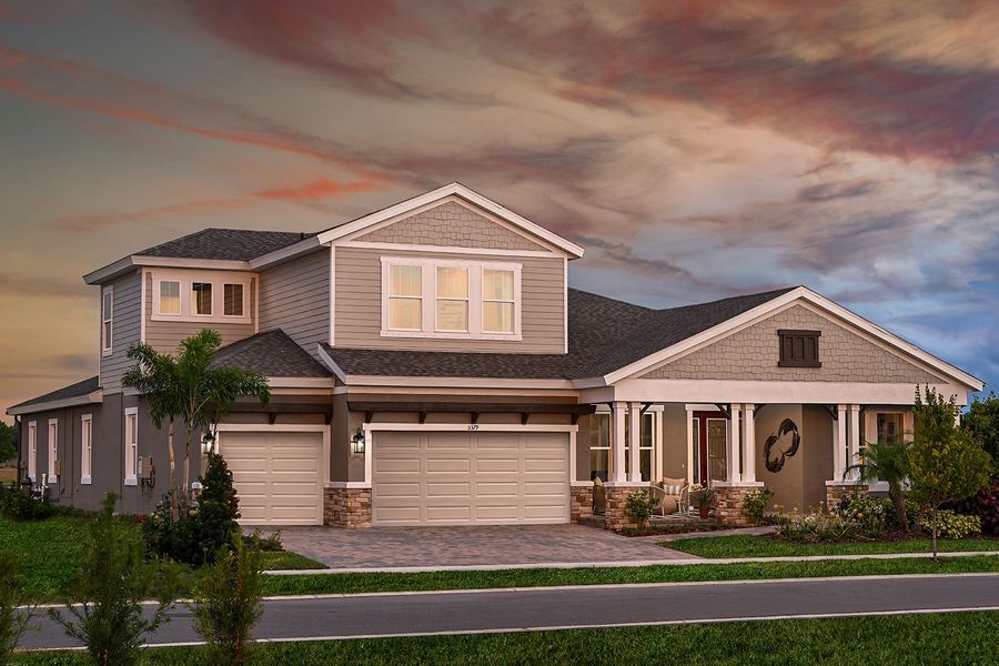 Representative exterior photo of a completed home built from the Key Largo II by Homes by WestBay in Waterset, Apollo Beach, FL (Image 24).