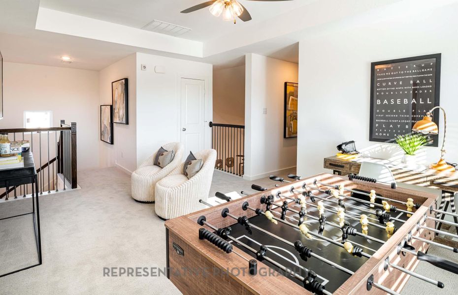 Furnished interior view inside a new home in Meridiana: 40ft. lots, Manvel (Image 7).