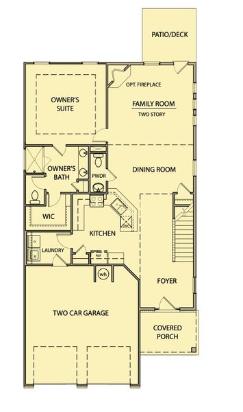 2D floor plan layout for the Bradley by Kerley Family Homes in Sawmill Creek, Austell, GA (Image 3).