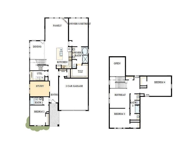 2D floor plan layout of this home in North Creek Village, Huntersville, NC (Image 5).