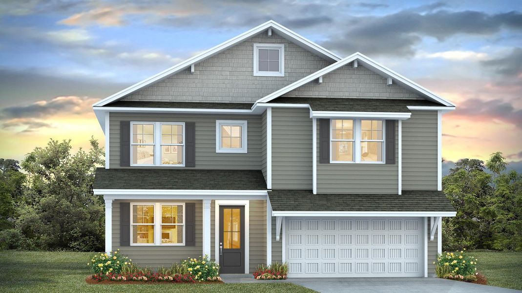 Representative exterior photo of a completed home built from the TILLMAN by D.R. Horton in Shell Pointe, Gilbert, SC (Image 2).